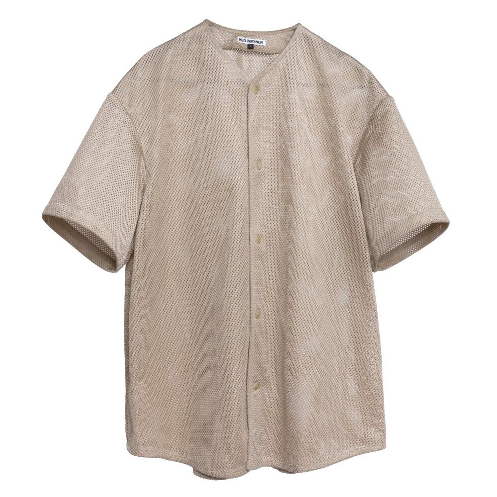 HED MAYNER (Israel) Double Mesh Polyamide Baseball Jersey Beige : L